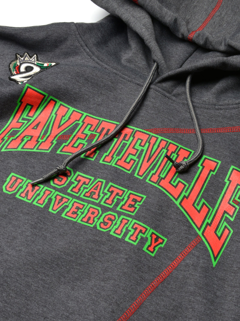 FTP Fayetteville State University Original '92 "Frankenstein" Stitched Hoodie Charcoal Grey / Red