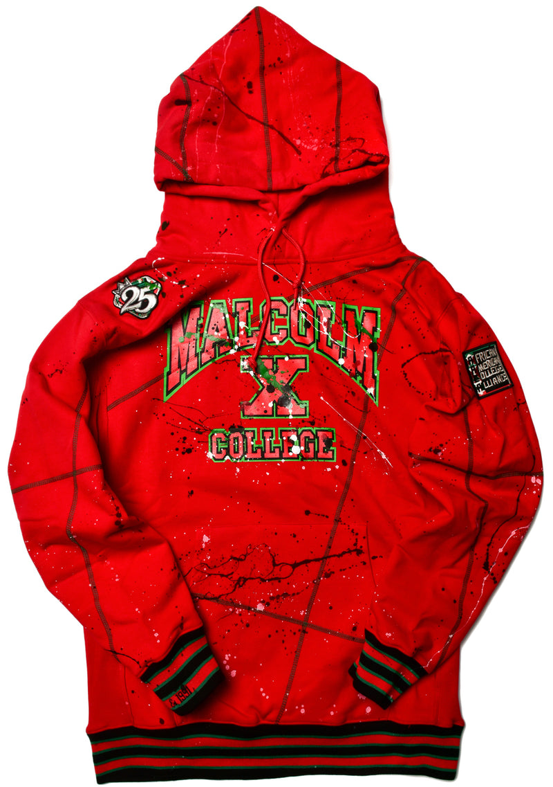 We Are Art Malcolm X College Classic '92 Hoodie Red/Kelly Green (2X ONLY)