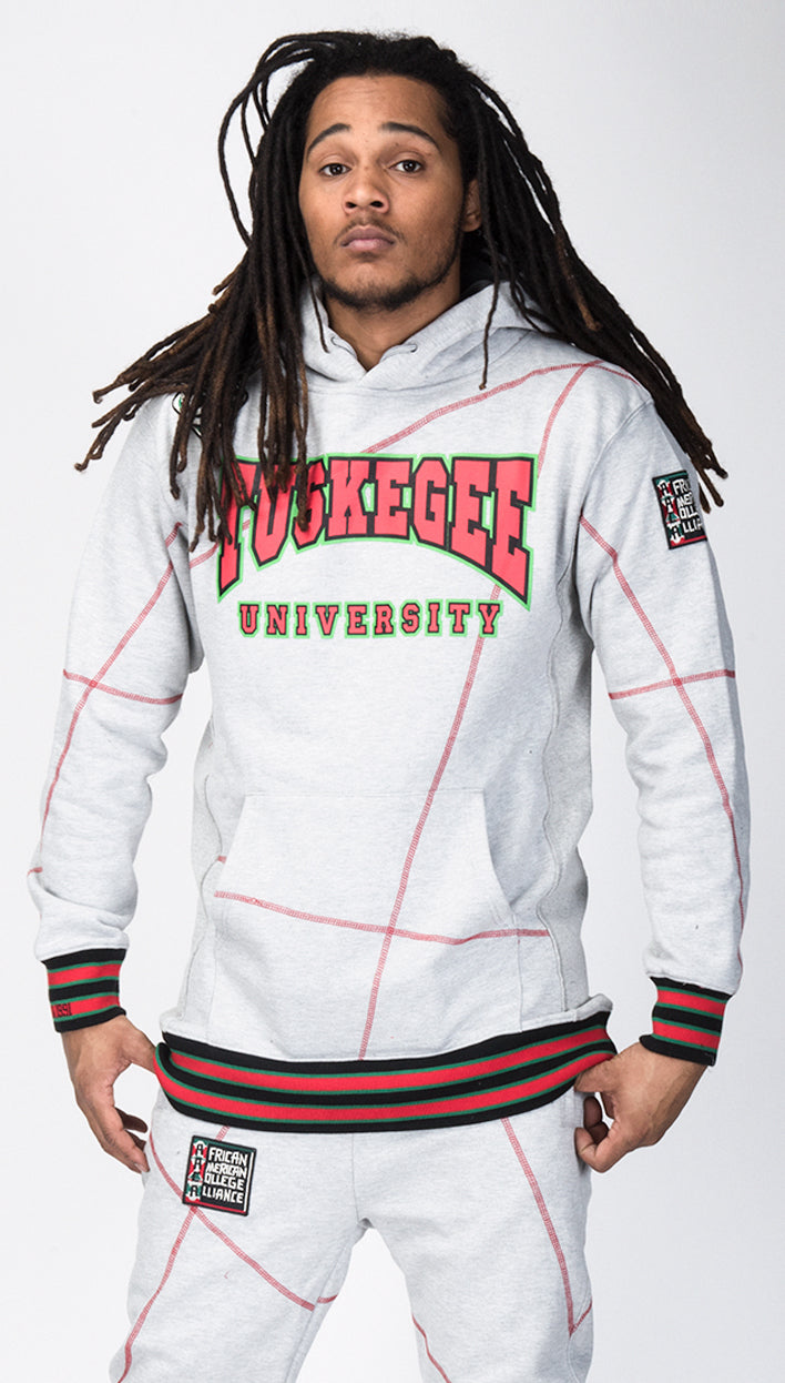 FTP Tuskegee University '92 "Frankenstein" Stitched Hoodie MDH Grey/Red