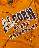 Miskeen Originals' Alcorn State University All-Over Collabo T-Shirt Old Gold/Navy