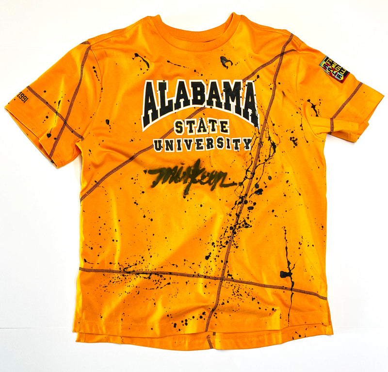 Miskeen Originals' Alabama State All-Over Collabo T-Shirt Old Gold/Black