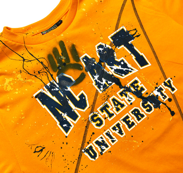 Miskeen Originals' North Carolina A&T University All-Over Collabo T-Shirt Old Gold/Navy