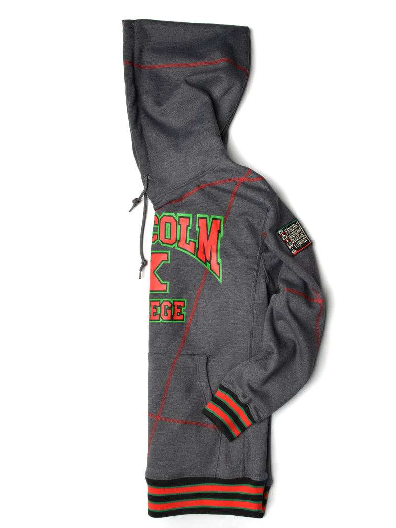 FTP Malcolm X College Frankenstein 92 Stitch Hoodie Charcoal Grey/ Red