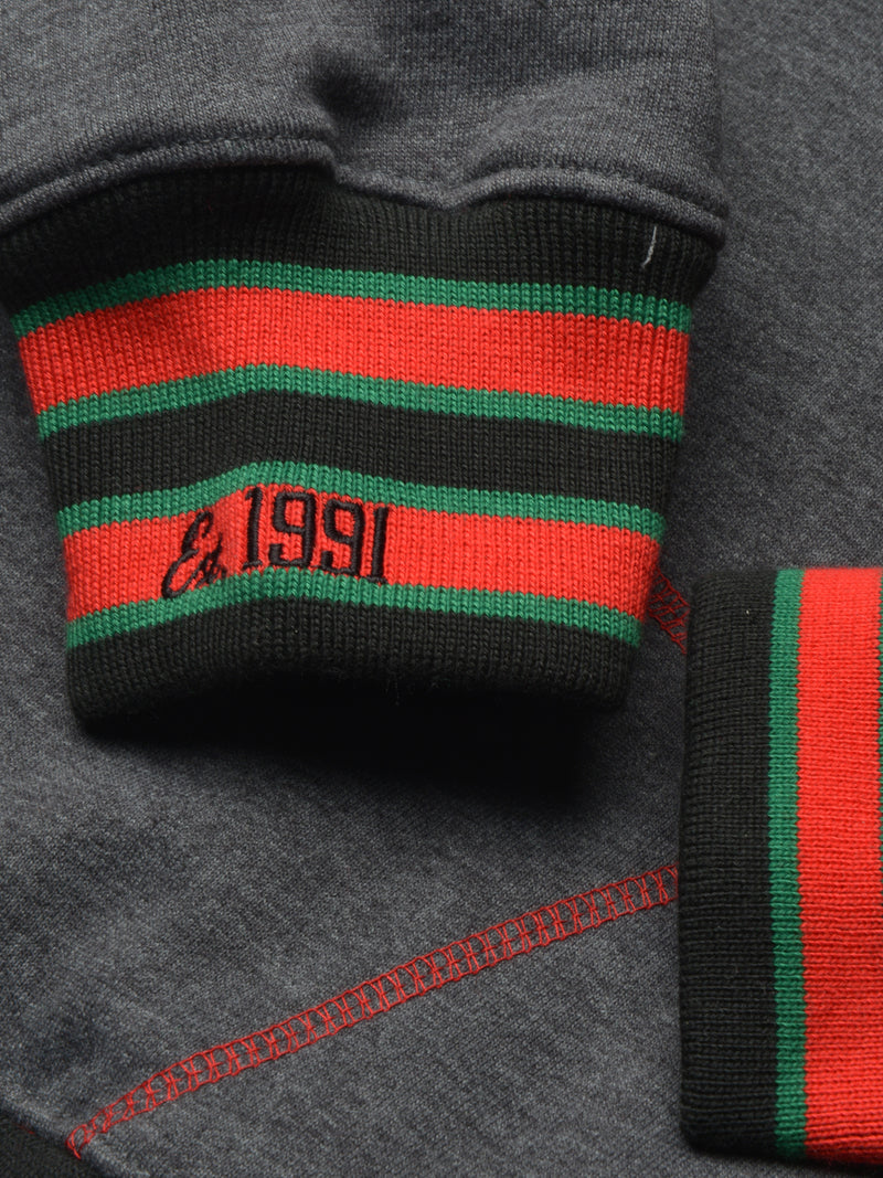 FTP Fayetteville State University Original '92 "Frankenstein" Stitched Hoodie Charcoal Grey / Red